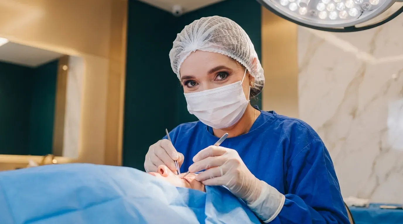 Cirurgia de blefaroplastia em centro cirúrgico próprio